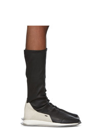 Rick Owens Black Oblique Stretch Sock Runner Sneakers
