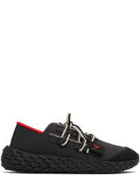 Giuseppe Zanotti Black Red Leather Urchin Sneakers