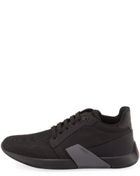 Prada Nylon Leather Running Sneaker Black