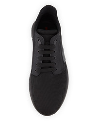 Prada Nylon Leather Running Sneaker Black
