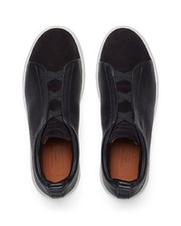 Zegna Triple Stitch Leather Sneakers