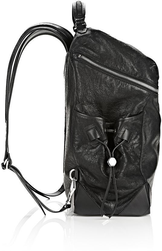 Alexander Wang Small Wallie Backpack In Waxy Black With Rhodium 