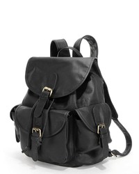 Amerileather Urban Buckle Flap Leather Backpack