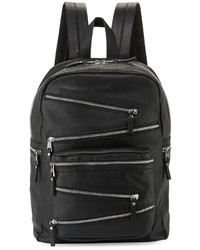 Ash Angel Large Zip Front Leather Backpack Black