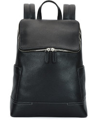 Salvatore Ferragamo Baires Pebbled Leather Backpack Black