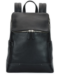 Salvatore Ferragamo Baires Pebbled Leather Backpack Black