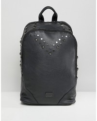 Spiral Balmoral Backpack In Faux Leather With Studs