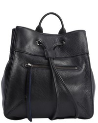 Olivia Harris Black And Perri Blue Leather Small Backpack