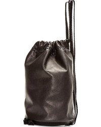 Wendy Nichol Black Braided Leather Drawstring Backpack