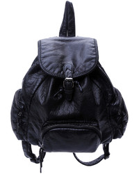 Black Buckle Pu Backpack