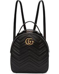Gucci Black Gg Marmont Backpack