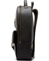 Thom Browne Black Grained Leather Backpack