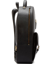 Thom Browne Black Grained Leather Backpack