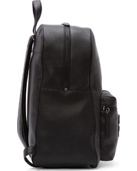 Christopher Kane Black Grained Leather Safety Buckle Backpack