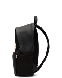 Fendi Black Leather Bag Bugs Backpack
