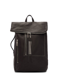 Rick Owens Black Leather Bucket Backpack