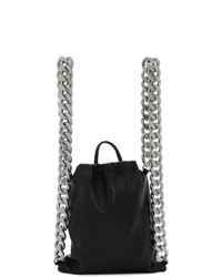 Kara Black Leather Chain Gym Backpack