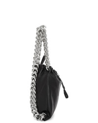 Kara Black Leather Chain Gym Backpack