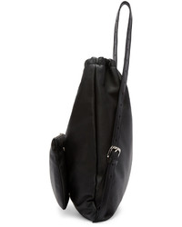 MM6 MAISON MARGIELA Black Leather Drawstring Backpack