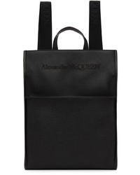 Alexander McQueen Black Leather Edge Backpack