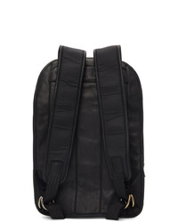 Guidi Black Leather Expandable Backpack