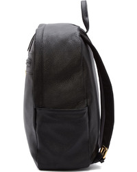 Giuseppe Zanotti Black Leather Logo Backpack