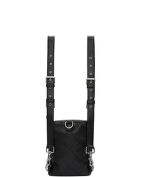 McQ Alexander McQueen Black Leather Mini Convertible Backpack