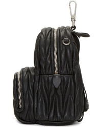 Miu Miu Black Leather Mini Matelass Backpack