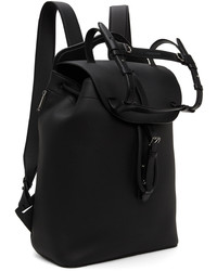 Burberry Black Leather Pocket Hiking Backpack