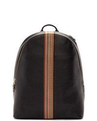 Paul Smith Black Leather Signature Stripe Backpack