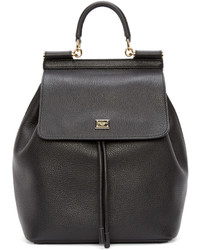 Dolce & Gabbana Black Leather Small Backpack