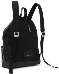 Saint Laurent Black Leather Square Patchwork City Backpack