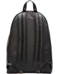 Versus Black Leather Tape Deck Embossed Backpack