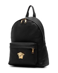 Versace Black Medusa Lead Leather Backpack