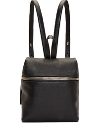 Kara Black Pebbled Leather Small Backpack