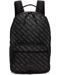 VERSACE JEANS COUTURE Black Saffiano Allover Backpack