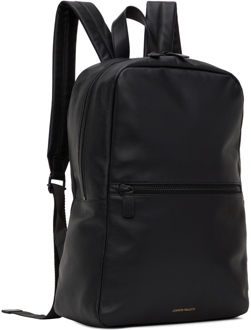 Common Projects Black Simple Backpack, $1,100 | SSENSE | Lookastic