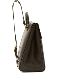 Sophie Hulme Black Smooth Grained Calf Leather Rucksack