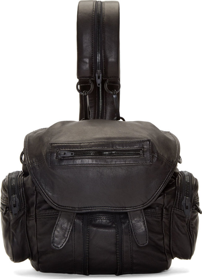 Alexander Wang Black Washed Leather Mini Marti Backpack, $850