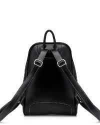 ChicNova Black Zip Around Backpack With Stitched Panel Detail