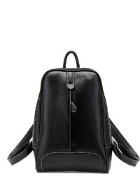 ChicNova Black Zip Around Backpack With Stitched Panel Detail