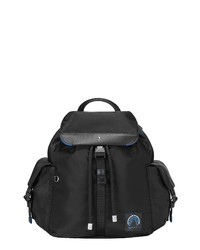 Montblanc Blue Spirit Nylon Leather Backpack In Black At Nordstrom