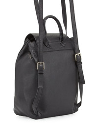 Tory Burch Bomb T Flap Leather Backpack Black