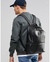 Asos Brand Leather Harvard Backpack