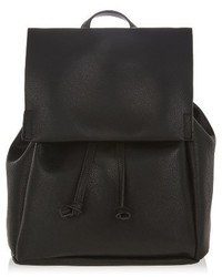 Topshop Brent Faux Leather Backpack Black