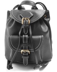 Topshop Bruno Super Mini Faux Leather Backpack Black