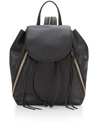 Rebecca Minkoff Bryn Zip Trim Leather Backpack Black