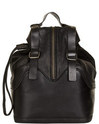 Topshop Buckled Leather Backpack