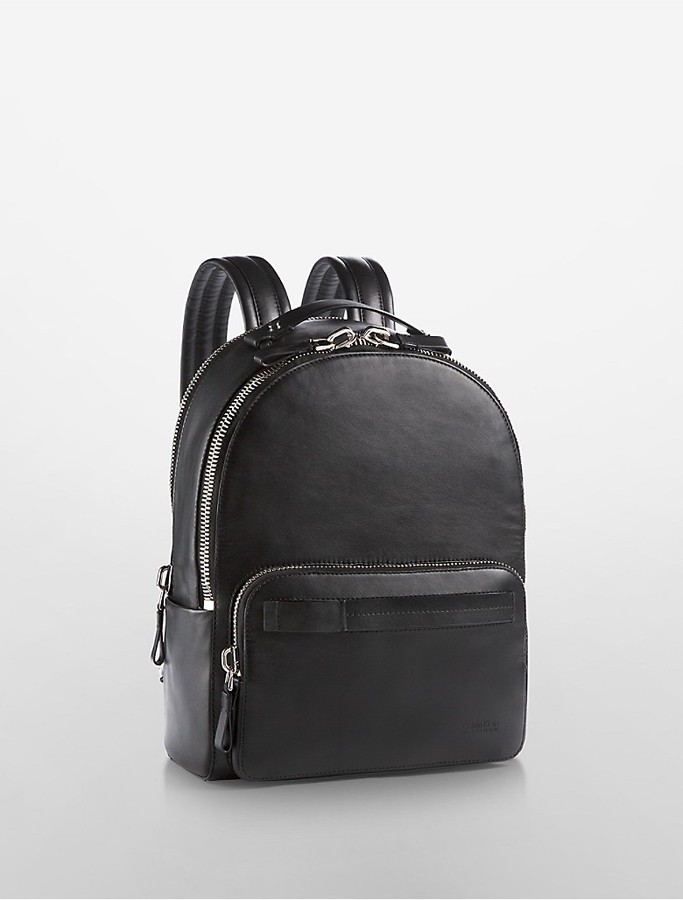 leather calvin klein backpack