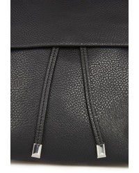 Topshop Chain Strap Mini Faux Leather Backpack Black